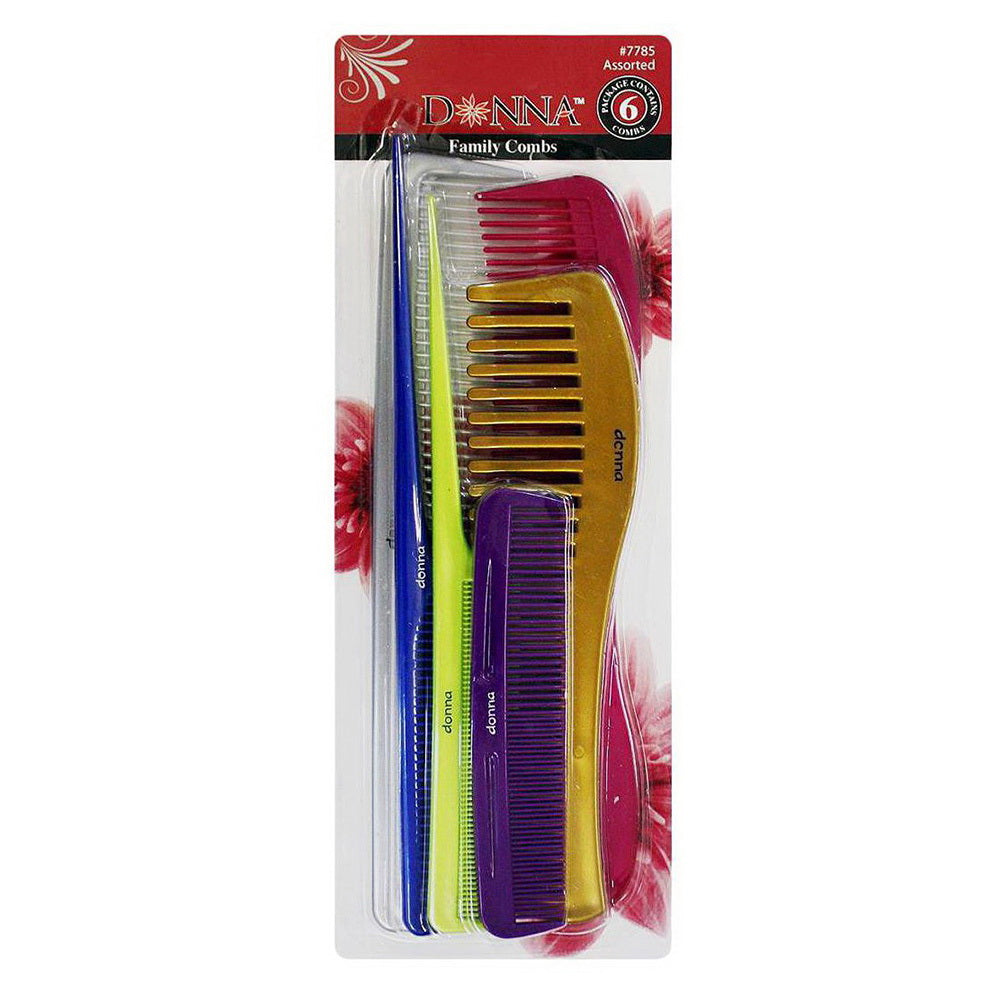 Donna Collection Family Hair Comb Set Assortment Color 1Ea